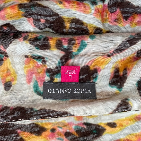 Vince Camuto Animal Print Cowl Neck Tank - Picture 8 of 9